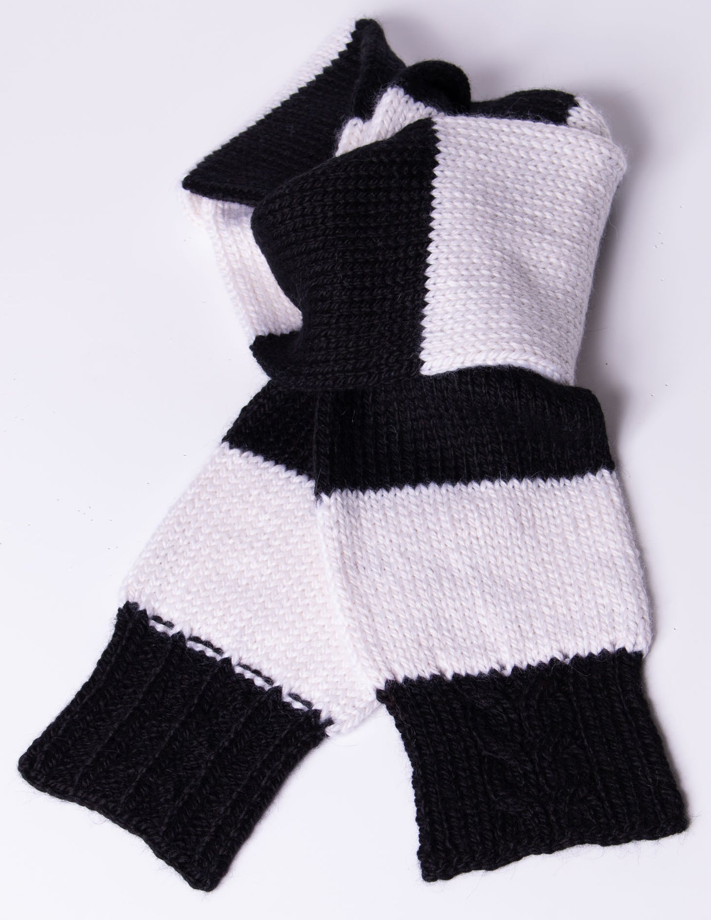 Black and White Block Stripe Scarf