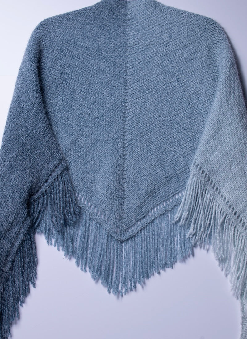 70s Ombre Fringe Triangle Shawl