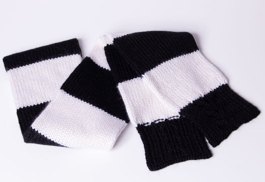 Black and White Block Stripe Scarf