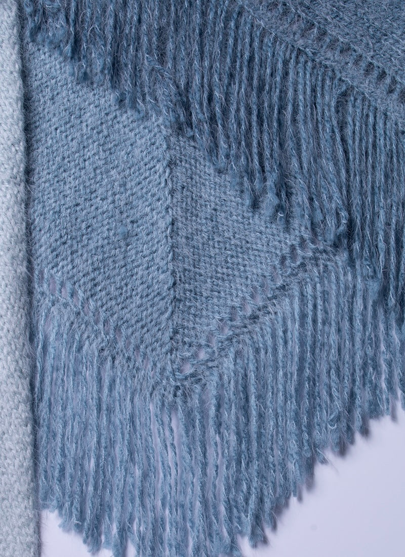 70s Ombre Fringe Triangle Shawl