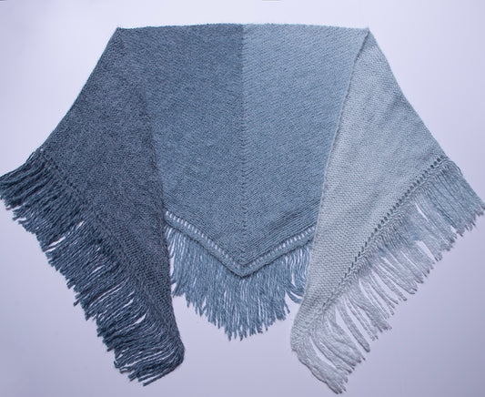 70s Ombre Fringe Triangle Shawl