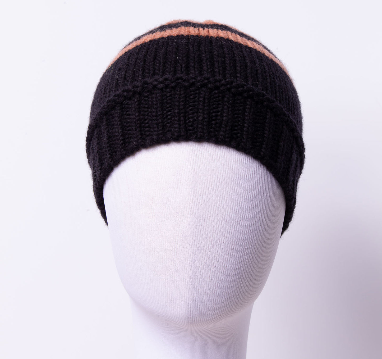 Caramel Stripe 100% Merino Wool Hat