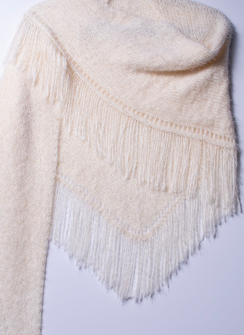 70s Fringe Triangle Shawl