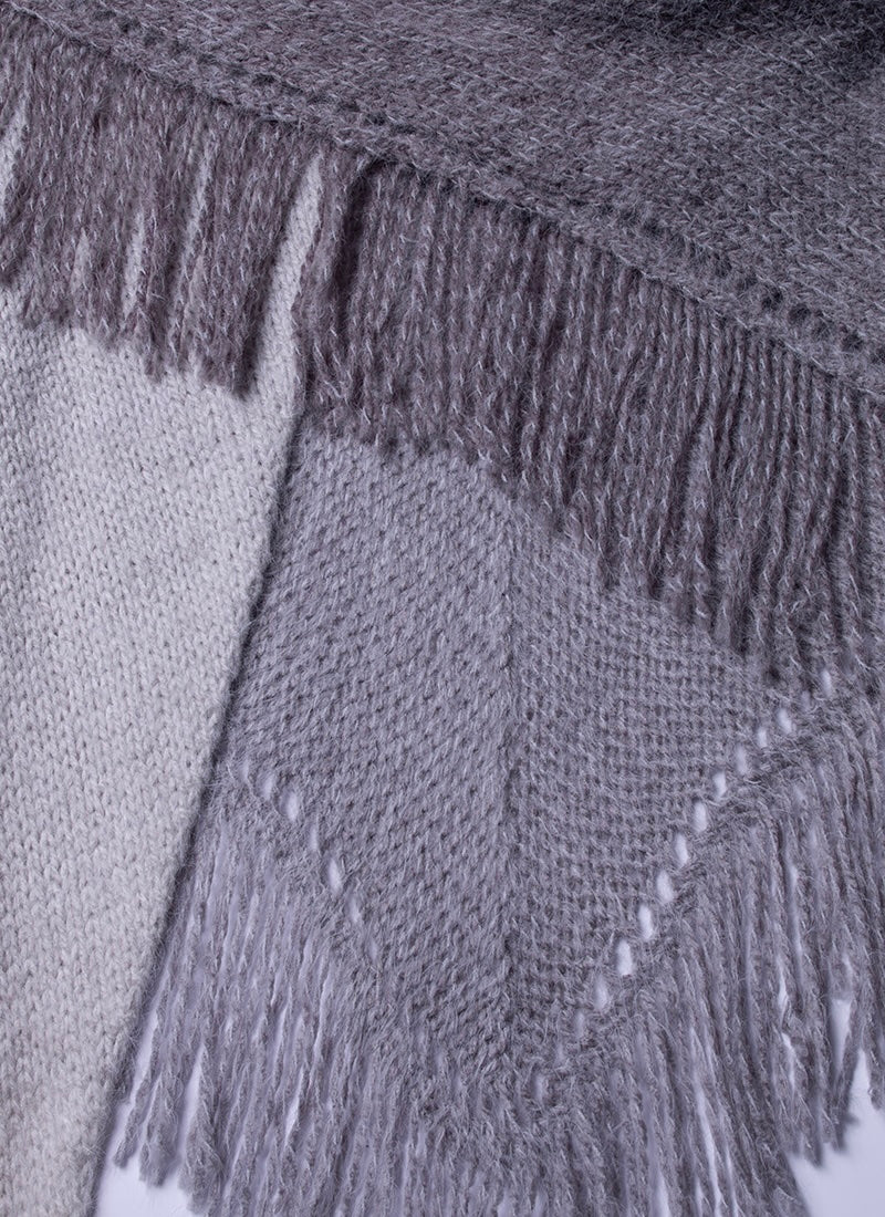 70s Ombre Fringe Triangle Shawl
