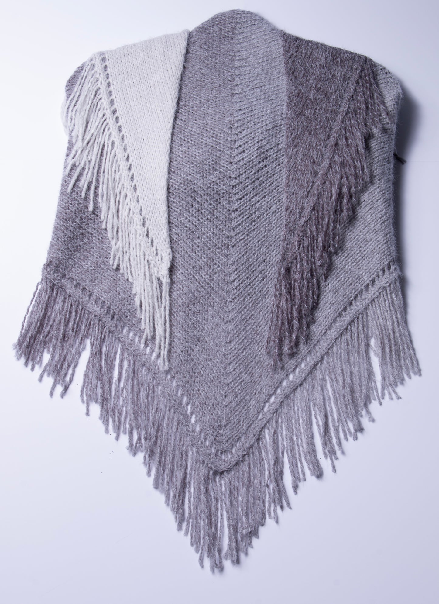 70s Ombre Fringe Triangle Shawl