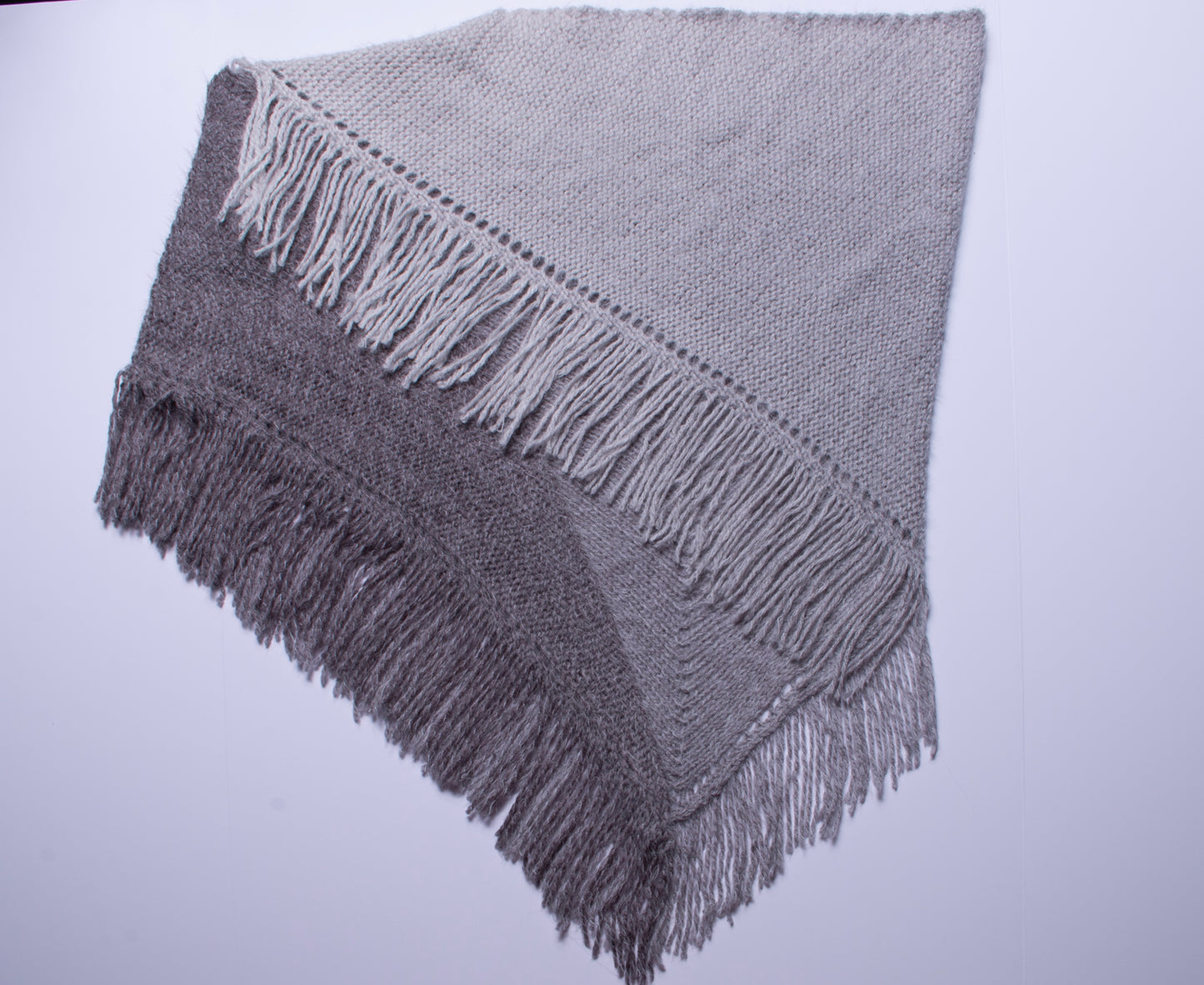 70s Ombre Fringe Triangle Shawl