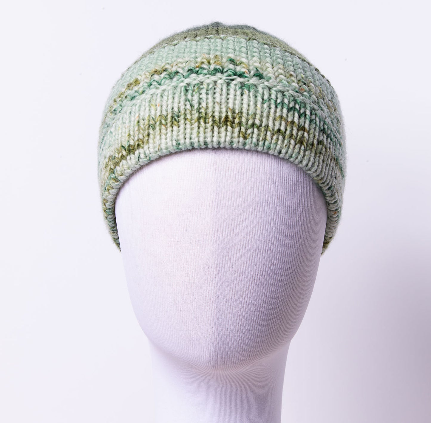 Green Ombre Stripe Hat, 100% Superwash Merino Wool