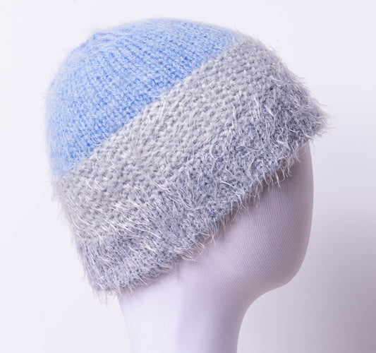Ocean Frost Hat, Bluestone Cuff
