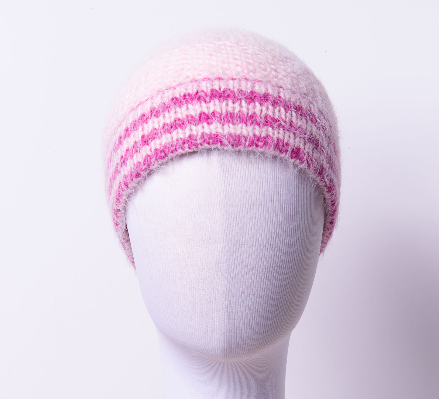 Orchid Frost Hat, Striped Cuff