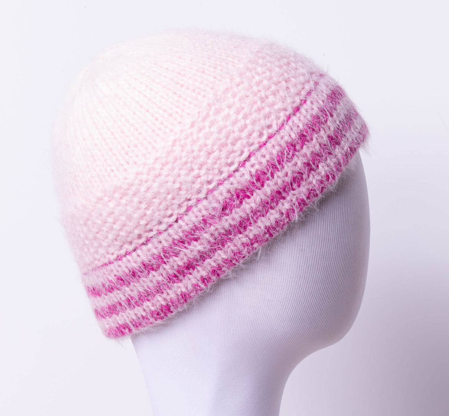 Orchid Frost Hat, Striped Cuff