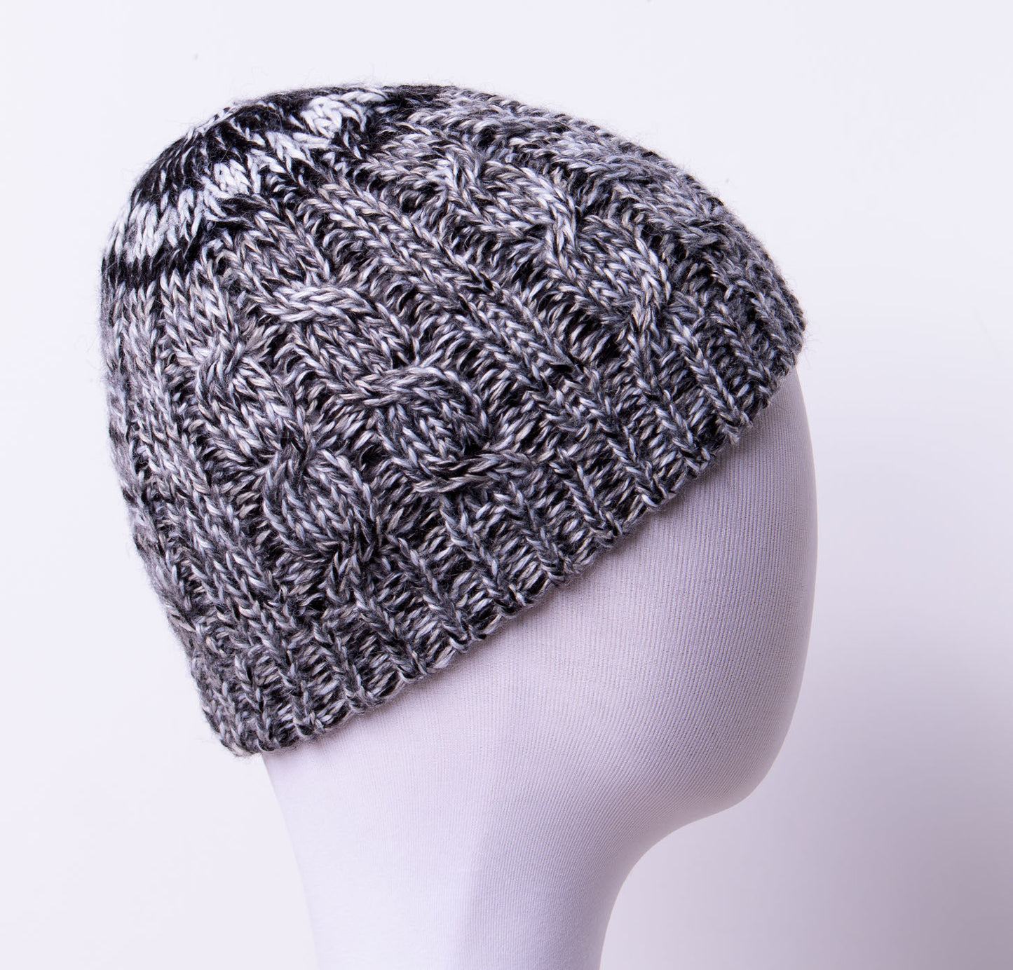 Pebbled Black Cable Hat