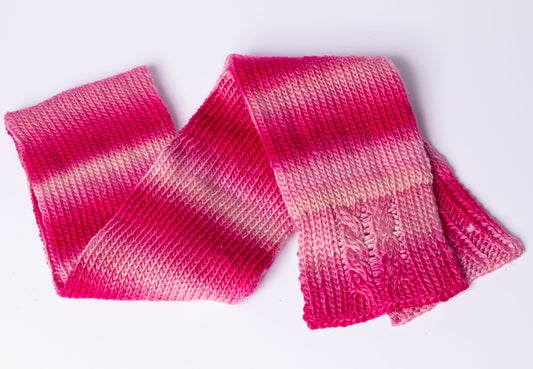 Pink Ombre Striped Sparkle Scarf